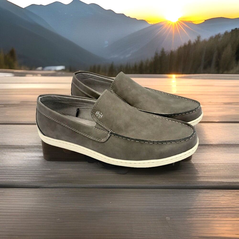 IZOD Seapoint Gray Slip-On Loafers Memory Foam Lightweight Durable Men's 10.5M